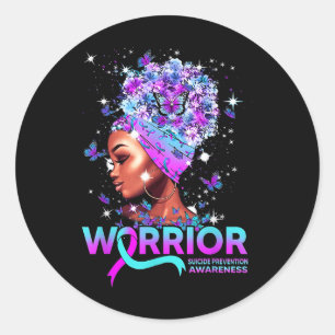 Suicide Prevention Awareness Butterfly Mental Heal Classic Round Sticker