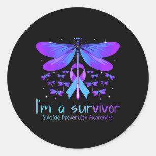 Suicide Prevention Awareness Butterfly No Story Sh Classic Round Sticker