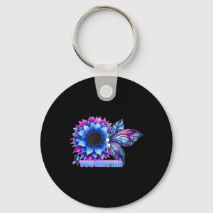 Suicide Prevention Awareness Butterfly Semicolon  Key Ring