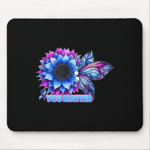 Suicide Prevention Awareness Butterfly Semicolon  Mouse Pad