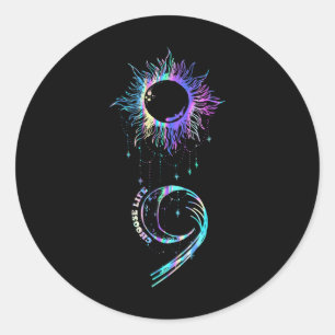 Suicide Prevention Awareness Choose Life Semicolon Classic Round Sticker