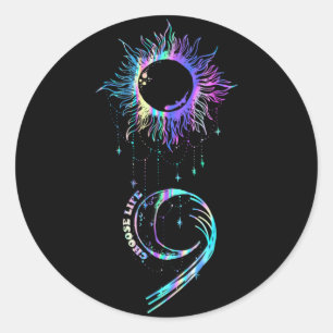 Suicide Prevention Awareness Choose Life Semicolon Classic Round Sticker