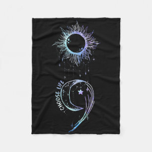 Suicide Prevention Awareness Choose Life Semicolon Fleece Blanket