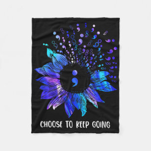 Suicide Prevention Awareness Choose To Keep Going Fleece Blanket