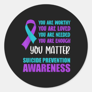 Suicide Prevention Awareness Classic Round Sticker