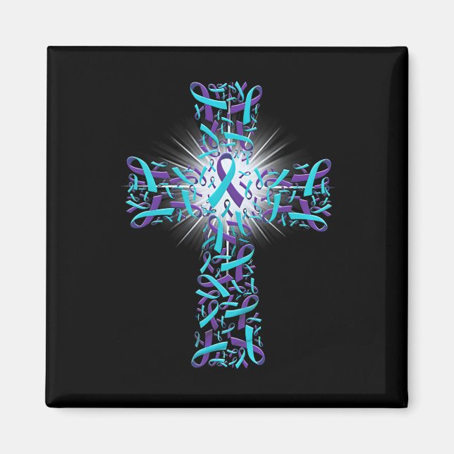 Suicide Prevention Awareness Cross  Magnet (Front)