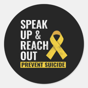 Suicide Prevention Awareness Day Yellow Ribbon  Classic Round Sticker