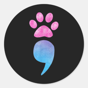 Suicide Prevention Awareness Dog Paw Dog Mum Dog D Classic Round Sticker