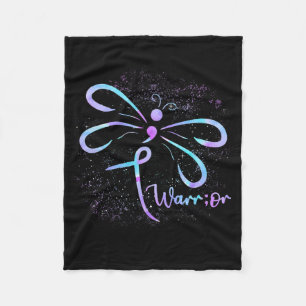Suicide Prevention Awareness Dragonfly Semicolon Fleece Blanket
