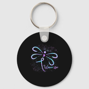 Suicide Prevention Awareness Dragonfly Semicolon Key Ring