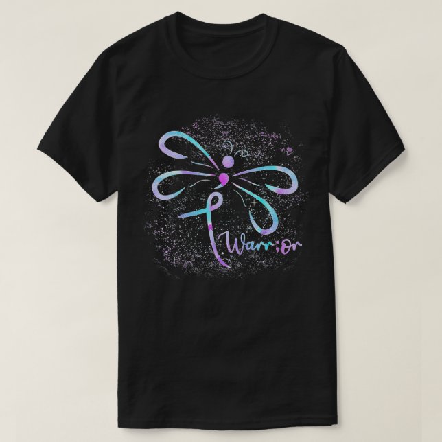 Suicide Prevention Awareness Dragonfly Semicolon  T-Shirt (Design Front)