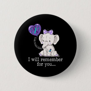 Suicide Prevention Awareness Elephant  6 Cm Round Badge