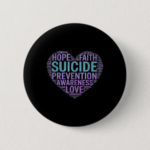 Suicide Prevention Awareness Fight Hope Strong War 6 Cm Round Badge