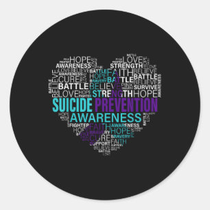 Suicide Prevention Awareness Fight Hope Strong War Classic Round Sticker