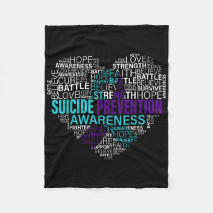 Suicide Prevention Awareness Fight Hope Strong War Fleece Blanket
