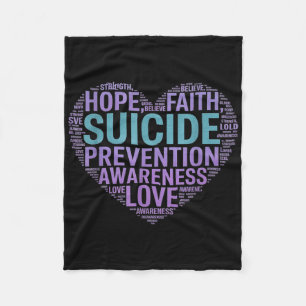 Suicide Prevention Awareness Fight Hope Strong War Fleece Blanket