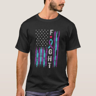 Suicide Prevention Awareness Fight Usa Flag Teal A T-Shirt