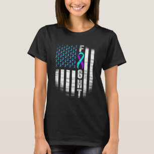 Suicide Prevention Awareness Fight Usa Flag Teal A T-Shirt