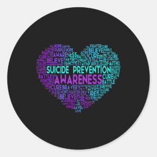 Suicide Prevention Awareness Fighter Survive Classic Round Sticker