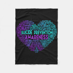 Suicide Prevention Awareness Fighter Survive Fleece Blanket