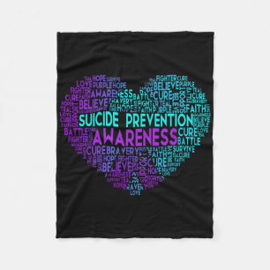 Suicide Prevention Awareness Fighter Survive Fleece Blanket