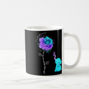 Suicide Prevention Awareness Flower Elephant Ribbo Coffee Mug