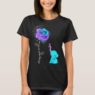 Suicide Prevention Awareness Flower Elephant Ribbo T-Shirt