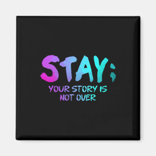 Suicide Prevention Awareness Gift Teal Purple Semi Magnet