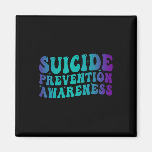 Suicide Prevention Awareness Groovy Teal Purple Ri Magnet