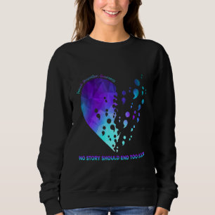 Suicide Prevention Awareness Heart Teal and Purple Sweatshirt