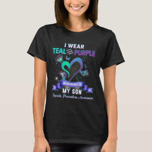 Suicide Prevention Awareness I Wear Teal Purple Fo T-Shirt