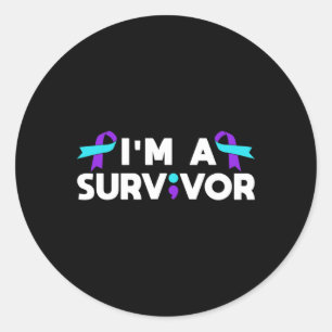 Suicide Prevention Awareness Im A Survivor Classic Round Sticker