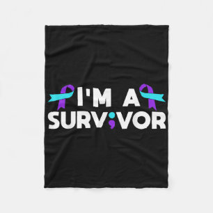 Suicide Prevention Awareness Im A Survivor Fleece Blanket