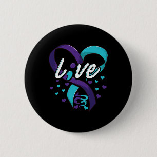 Suicide Prevention Awareness Live Love Semicolon M 6 Cm Round Badge