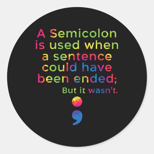 Suicide Prevention Awareness Mental Health Depress Classic Round Sticker (Front)