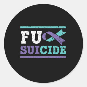Suicide Prevention Awareness Mental Health Depress Classic Round Sticker
