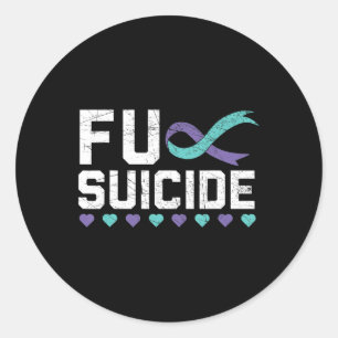Suicide Prevention Awareness Mental Health Depress Classic Round Sticker
