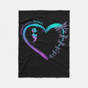 Suicide Prevention Awareness Mental Health Depress Fleece Blanket