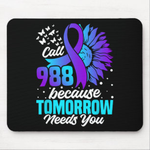 Suicide Prevention Awareness Mental Health Ribbon Mouse Pad