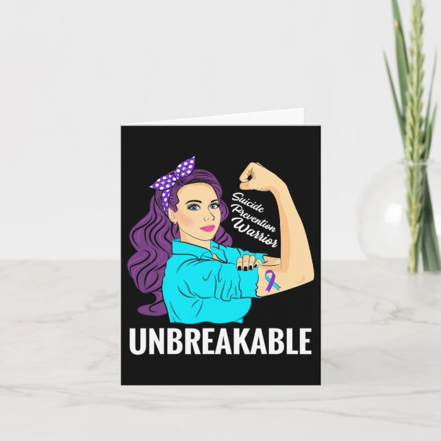 Suicide Prevention Awareness Mental Health Warrior Card (Front)