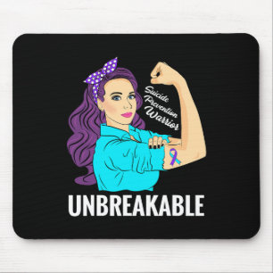 Suicide Prevention Awareness Mental Health Warrior Mouse Pad