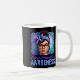 Suicide Prevention Awareness Messy Bun Ribbon Supr Coffee Mug