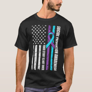 Suicide Prevention Awareness Month Flag Teal &amp; T-Shirt
