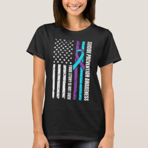 Suicide Prevention Awareness Month Flag Teal And P T-Shirt