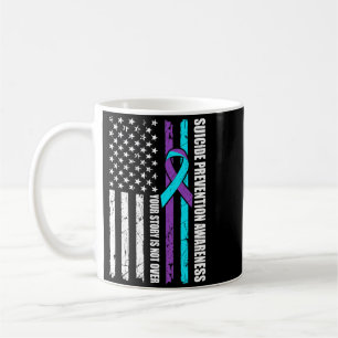 Suicide Prevention Awareness Month Flag Teal Coffee Mug