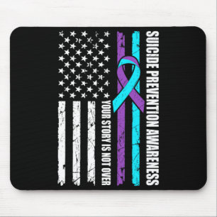 Suicide Prevention Awareness Month Flag Teal Mouse Pad