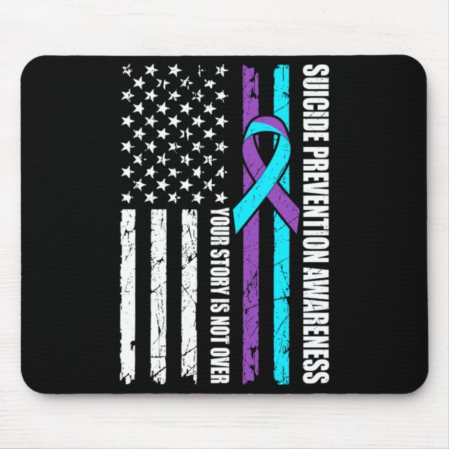 Suicide Prevention Awareness Month Flag Teal Mouse Pad (Front)