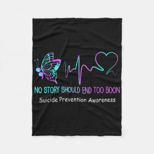 Suicide Prevention Awareness Month Gift Butterfly Fleece Blanket