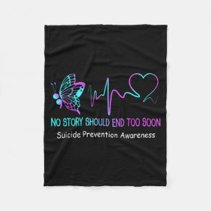 Suicide Prevention Awareness Month Gift Butterfly Fleece Blanket