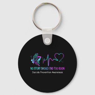 Suicide Prevention Awareness Month Gift Butterfly Key Ring